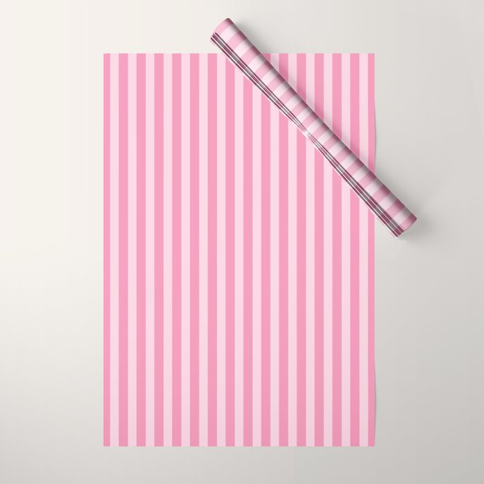 Striped Vertical 2 Pink Wrapping Paper Gallery Image 1