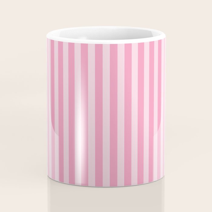 Striped Vertical 2 Pink Coffee Mug Gallery Image 4