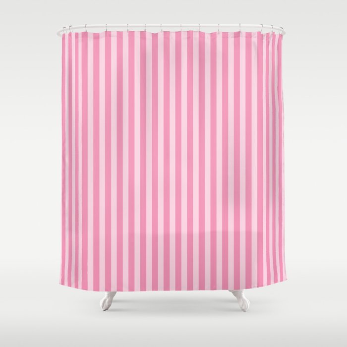 Striped Vertical 2 Pink Shower Curtain Gallery Image 1