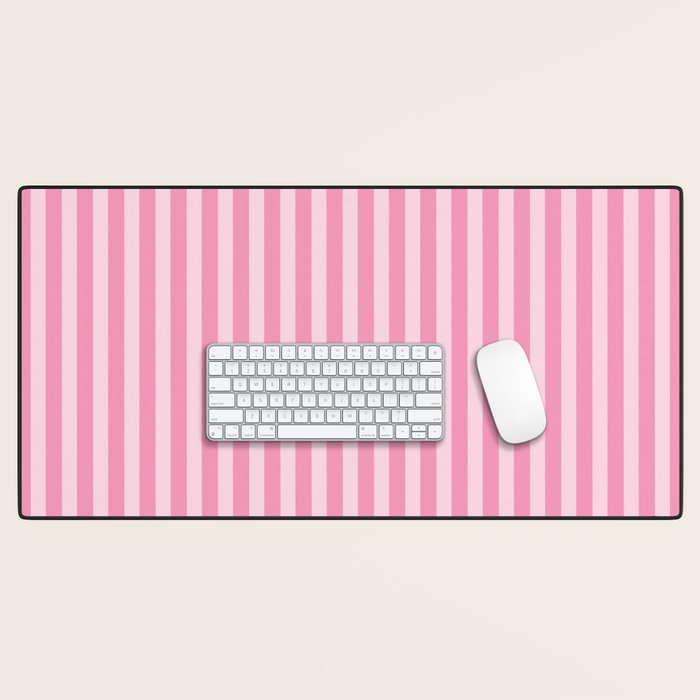 Striped Vertical 2 Pink Desk Mat Gallery Image 1