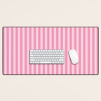 Striped Vertical 2 Pink Desk Mat Gallery Image 1