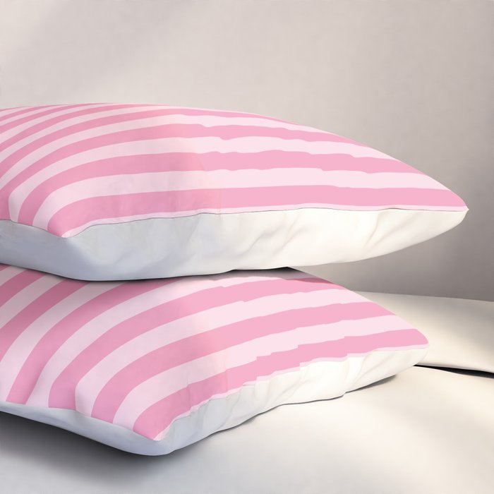 Striped Vertical 2 Pink Pillow Sham Gallery Image 3