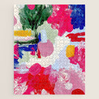 CANVAS: Viva Magenta 01 | Abstract Brushstrokes Jigsaw Puzzle Gallery Image 1