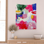 CANVAS: Viva Magenta 01 | Abstract Brushstrokes Wall Tapestry Gallery Image 2