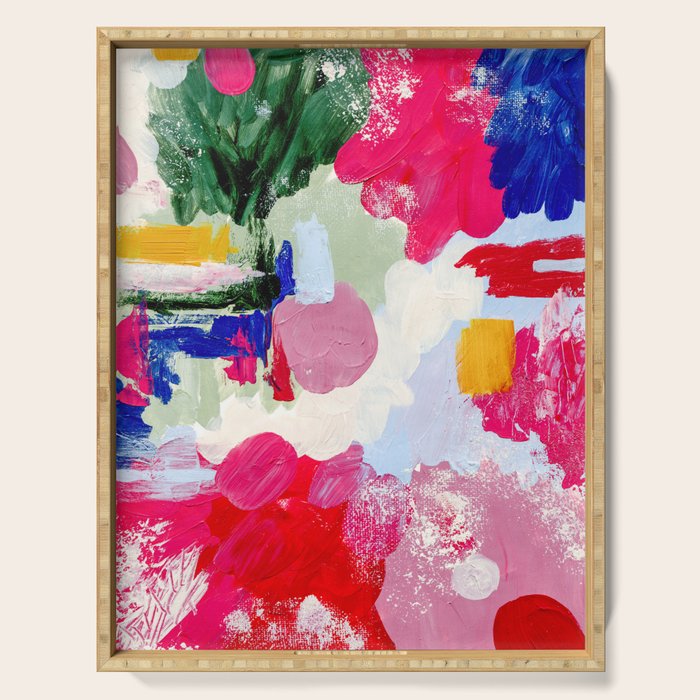 CANVAS: Viva Magenta 01 | Abstract Brushstrokes Serving Tray Gallery Image 1