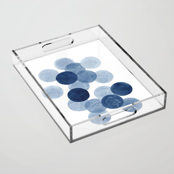 Indigo Ombre Circles Acrylic Tray Gallery Image 1