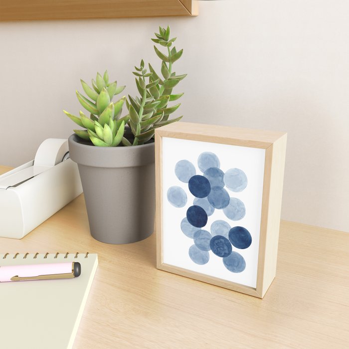 Indigo Ombre Circles Mini Art Print Gallery Image 2
