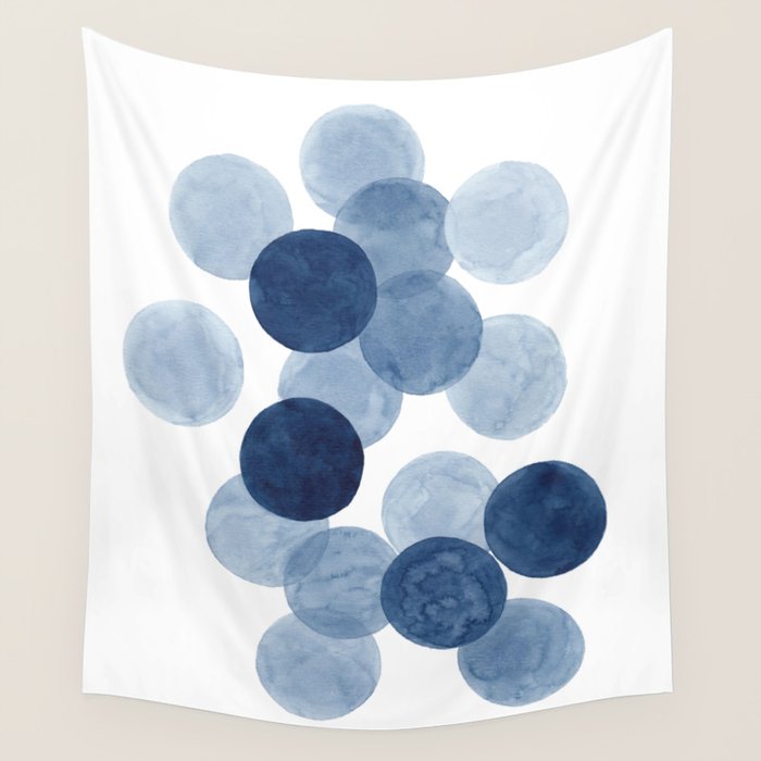 Indigo Ombre Circles Wall Tapestry Gallery Image 1