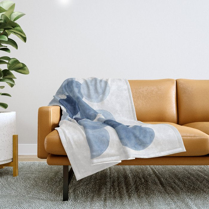 Indigo Ombre Circles Throw Blanket Gallery Image 1
