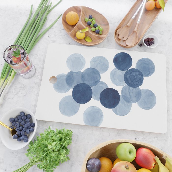 Indigo Ombre Circles Cutting Board Gallery Image 2