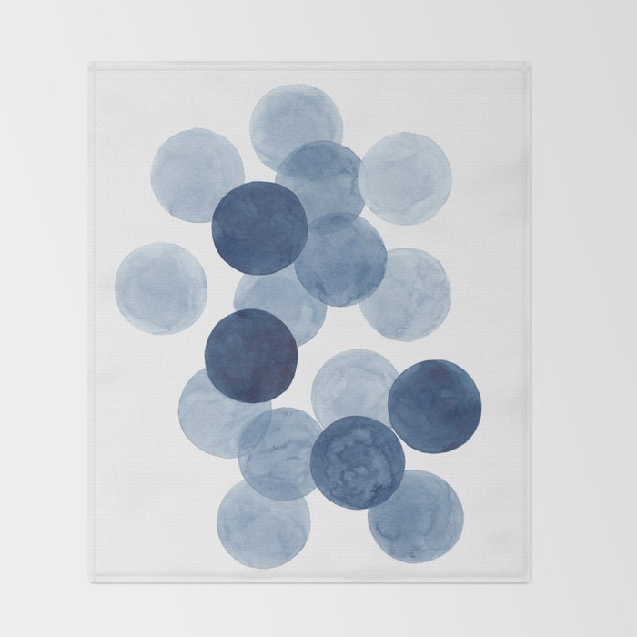 Indigo Ombre Circles Throw Blanket Gallery Image 2