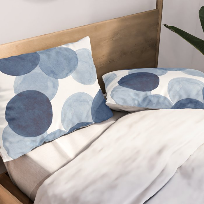 Indigo Ombre Circles Pillow Sham Gallery Image 2