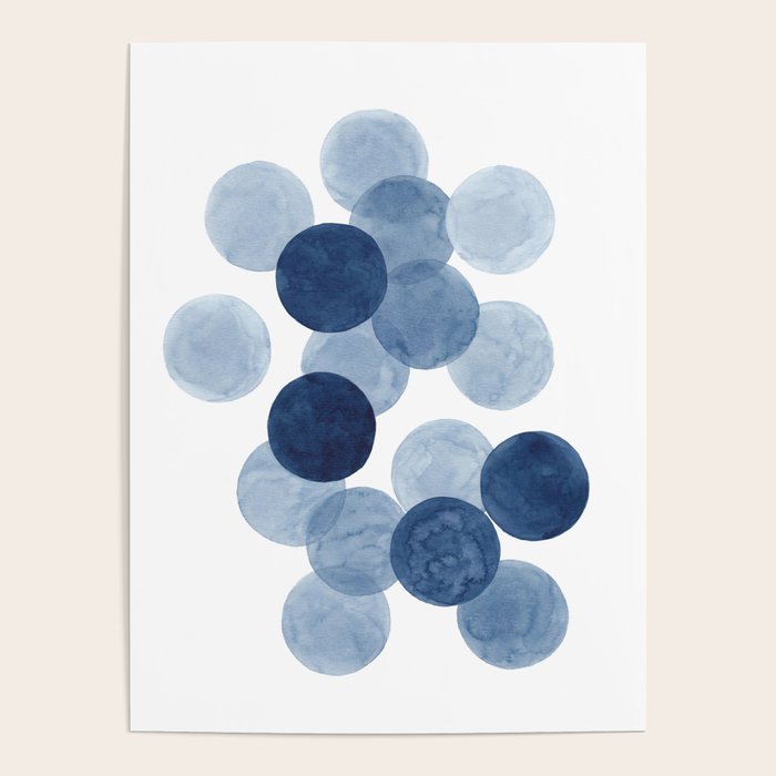 Indigo Ombre Circles Poster Gallery Image 4