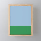 Color Block Minimalist Light Blue and Green Striped Solid Mini Art Print Gallery Image 1