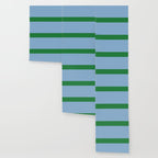 Color Block Minimalist Light Blue and Green Striped Solid Wallpaper Gallery Image 3