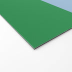 Color Block Minimalist Light Blue and Green Striped Solid Welcome Mat Gallery Image 2