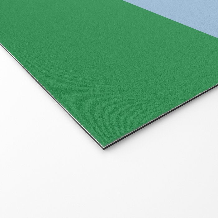 Color Block Minimalist Light Blue and Green Striped Solid Welcome Mat Gallery Image 2