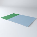 Color Block Minimalist Light Blue and Green Striped Solid Rug Gallery Image 3