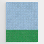 Color Block Minimalist Light Blue and Green Striped Solid Jigsaw Puzzle Gallery Image 1