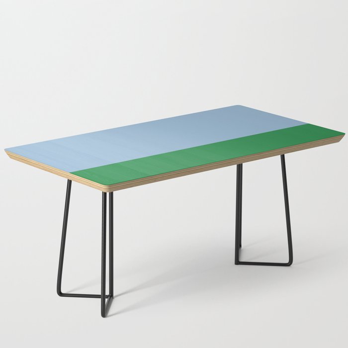 Color Block Minimalist Light Blue and Green Striped Solid Coffee Table Gallery Image 1