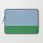 Color Block Minimalist Light Blue and Green Striped Solid Laptop Sleeve Gallery Image 1
