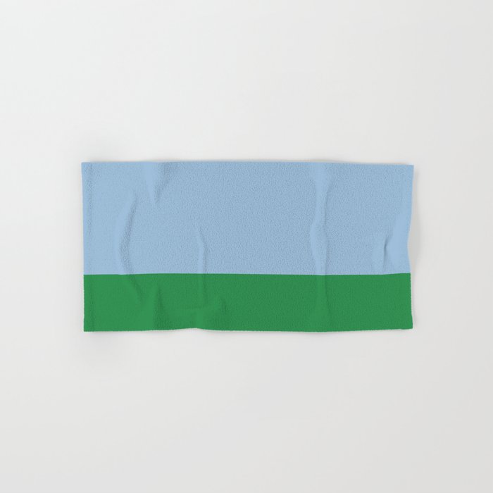 Color Block Minimalist Light Blue and Green Striped Solid Bath Towel Gallery Image 1