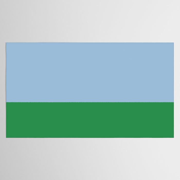 Color Block Minimalist Light Blue and Green Striped Solid Tablecloth Gallery Image 2