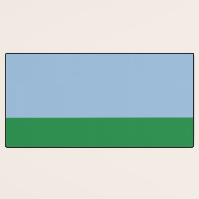 Color Block Minimalist Light Blue and Green Striped Solid Desk Mat Gallery Image 3