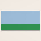 Color Block Minimalist Light Blue and Green Striped Solid Desk Mat Gallery Image 3