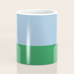 Color Block Minimalist Light Blue and Green Striped Solid Coffee Mug Gallery Image 4