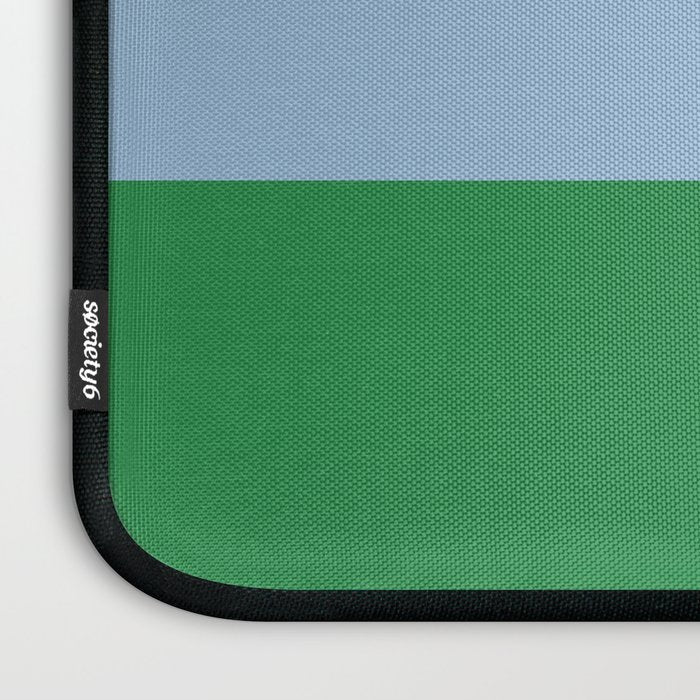Color Block Minimalist Light Blue and Green Striped Solid Laptop Sleeve Gallery Image 3