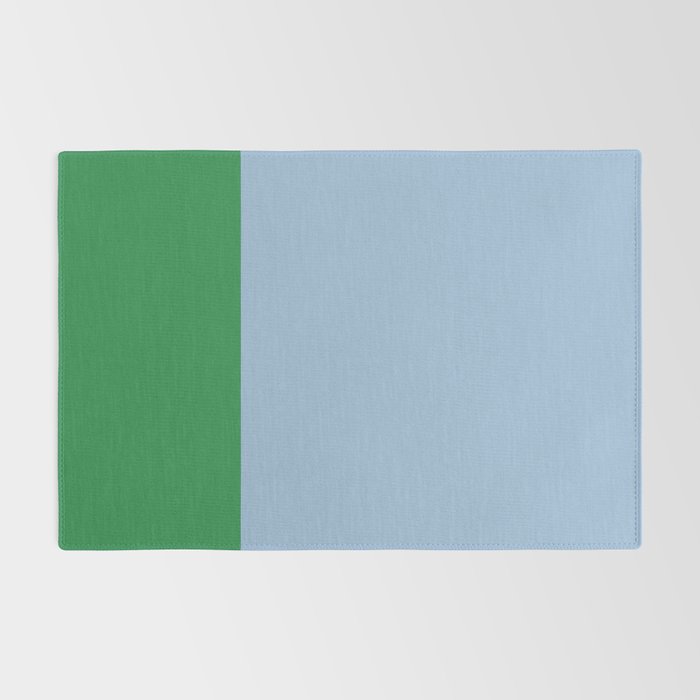 Color Block Minimalist Light Blue and Green Striped Solid Rug Gallery Image 2