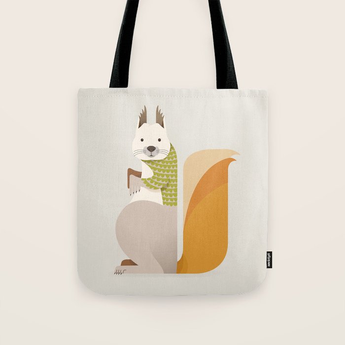 Whimsical Red Squirrel Tote Bag