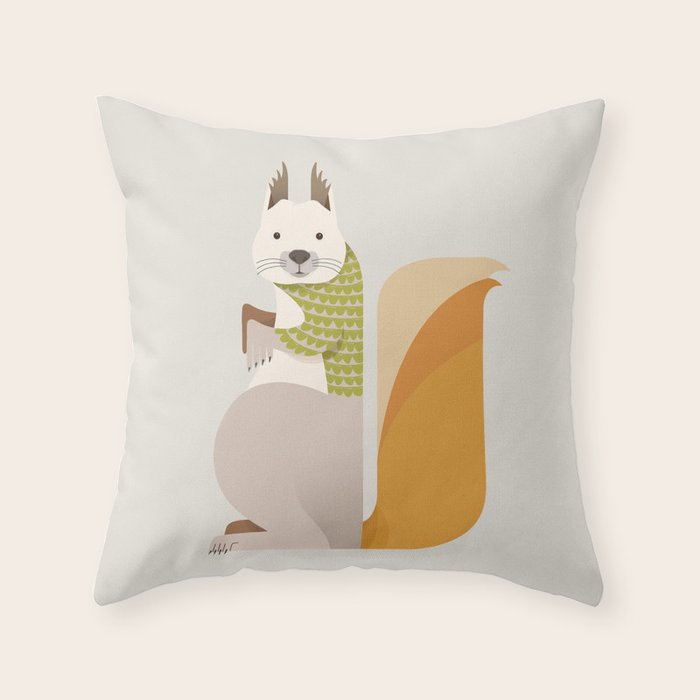 Whimsical Red Squirrel Throw Pillow Gallery Image 6