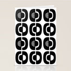 Mid Century Modern Geometric 921 Black and White Stationery Card Gallery Image 2