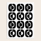 Mid Century Modern Geometric 921 Black and White Poster Gallery Image 4