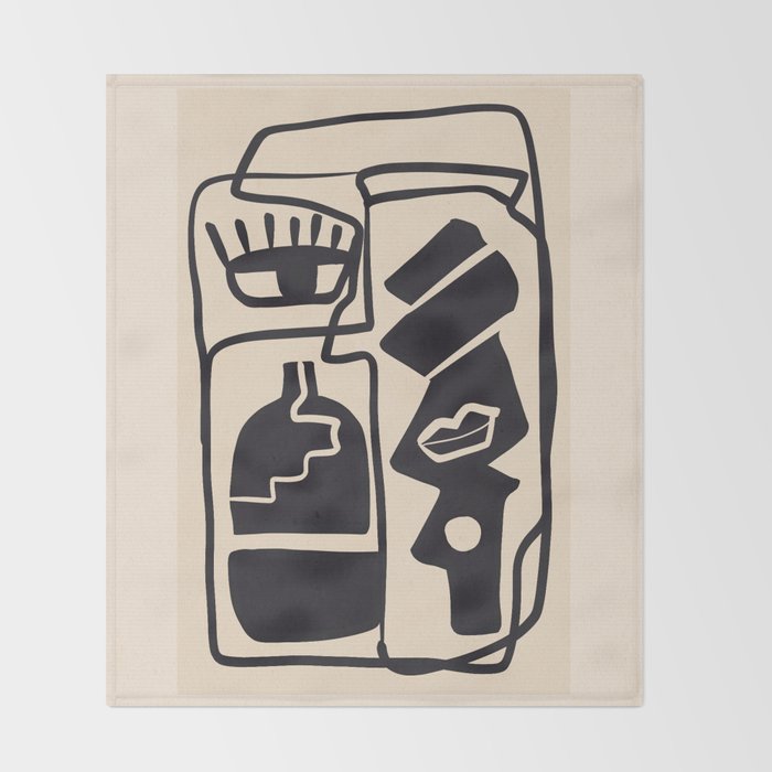 Modern Abstract Minimal Shapes 53 Throw Blanket Gallery Image 2