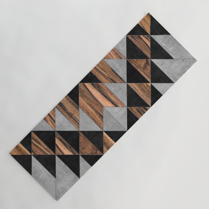 Urban Tribal Pattern No.10 - Aztec - Concrete and Wood Yoga Mat Gallery Image 1