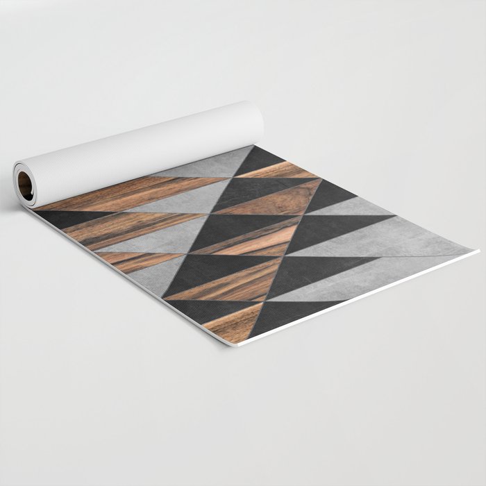Urban Tribal Pattern No.10 - Aztec - Concrete and Wood Yoga Mat Gallery Image 2