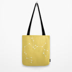 Sagittarius Zodiac Star Constellation Line Art Soft Yellow Tote Bag Gallery Image 2