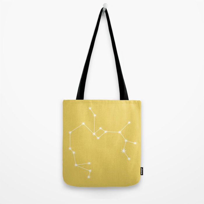 Sagittarius Zodiac Star Constellation Line Art Soft Yellow Tote Bag Gallery Image 2
