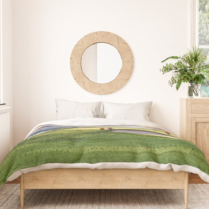 Pebble Beach Golf Course 9th Green Duvet Cover Gallery Image 3