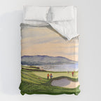 Pebble Beach Golf Course 9th Green Duvet Cover Gallery Image 6