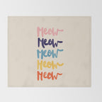 Meow Meow says the cat - typography Throw Blanket Gallery Image 2