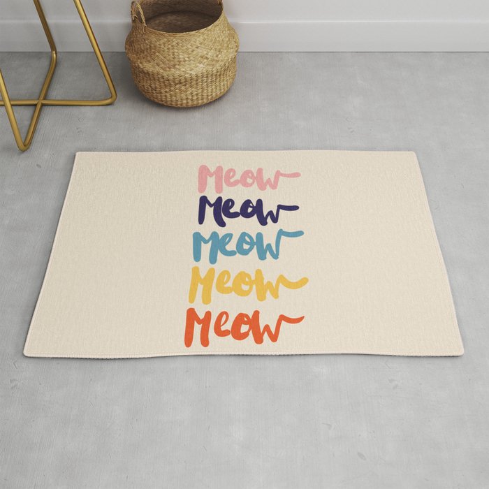 Meow Meow says the cat - typography Rug Gallery Image 1