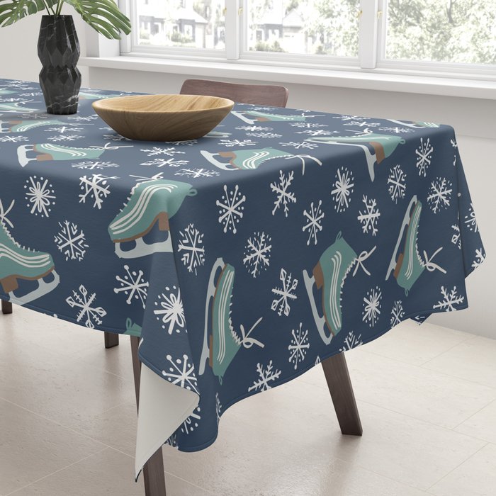 Snowy Ice Skates Tablecloth Gallery Image 3