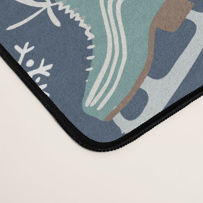 Snowy Ice Skates Desk Mat Gallery Image 4