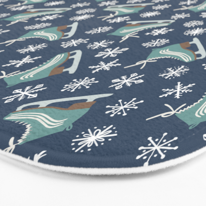 Snowy Ice Skates Bath Mat Gallery Image 3