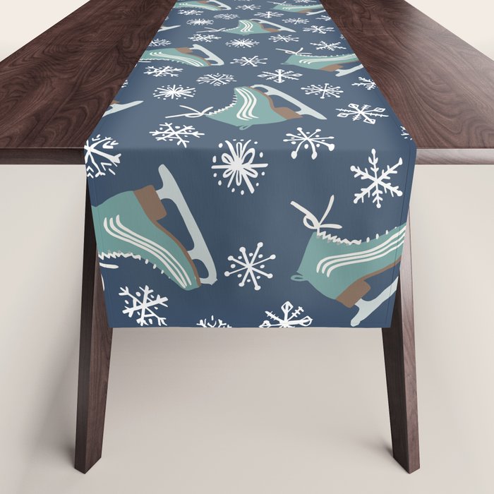 Snowy Ice Skates Table Runner Gallery Image 1