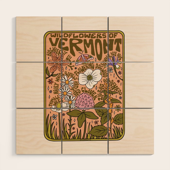 Vermont Wildflowers Wood Wall Art Gallery Image 1